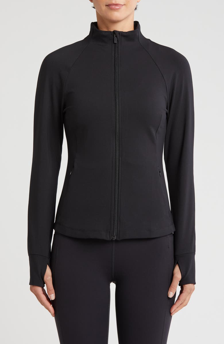 YOGALICIOUS Luxe Zip Jacket, Alternate, color, Black