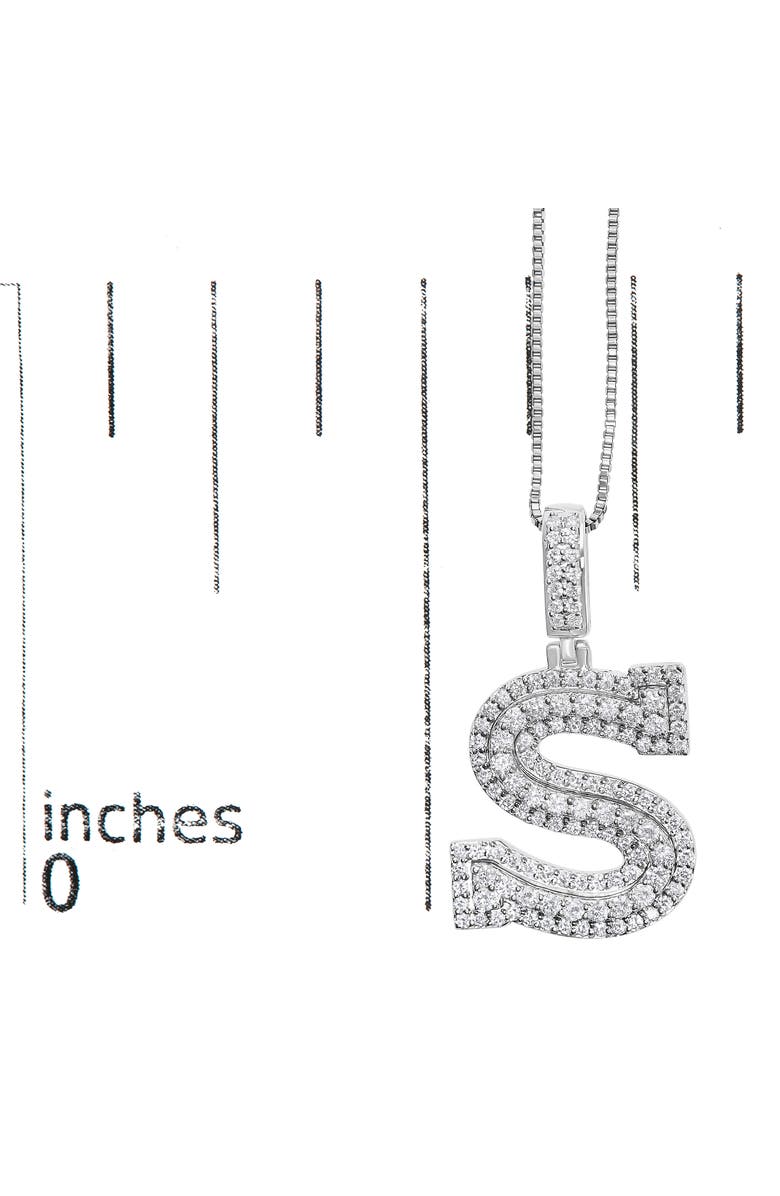 Haus of Brilliance .925 Sterling Silver 1 1/10 Cttw Round Lab-Grown Diamond "S" Pendant Necklace, Alternate, color, White