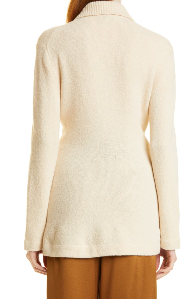 Vince Fitted Polo Collar Wool & Cashmere Blend Cardigan, Alternate, color, 