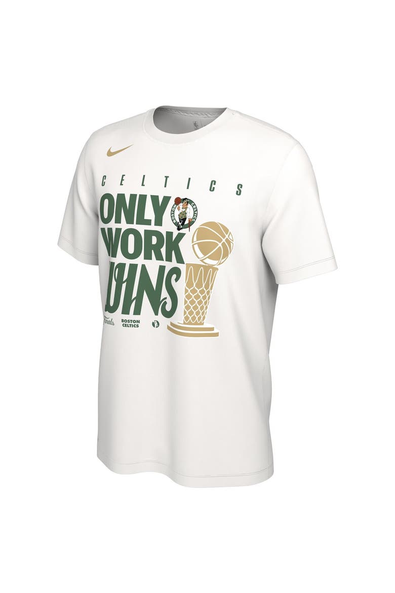 Men's Nike White Boston Celtics 2024 NBA Finals Champions Celebration Parade T-Shirt, Alternate, color, White