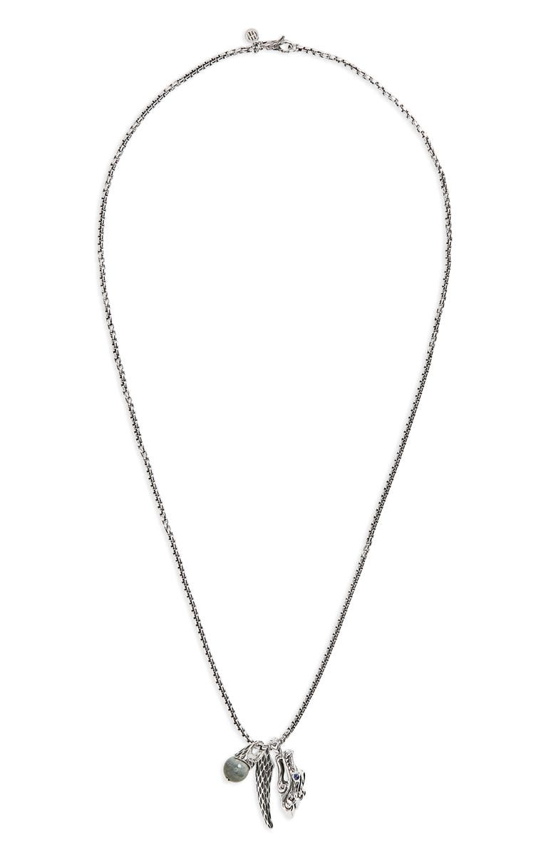 John Hardy Legends Naga Triple Charm Pendant Necklace, Main, color, 