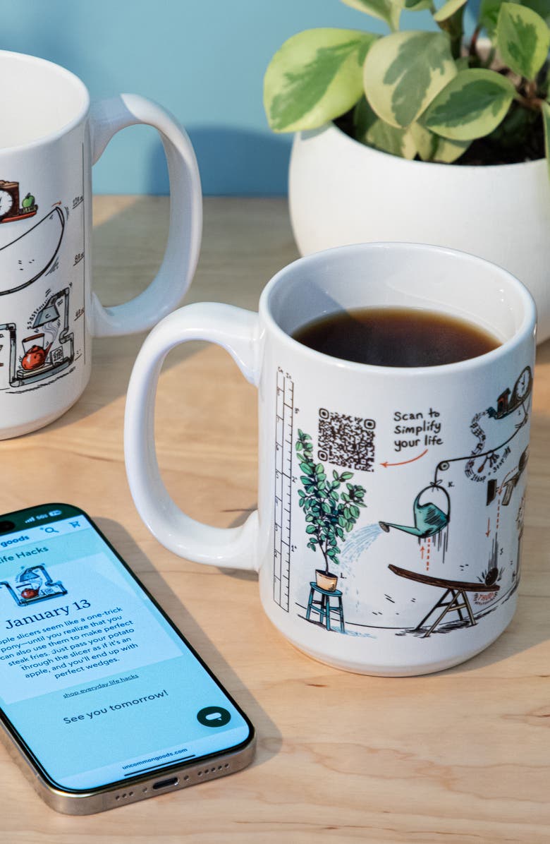 Uncommon Goods Daily Life Hack Interactive QR Mug, Main, color, Multi