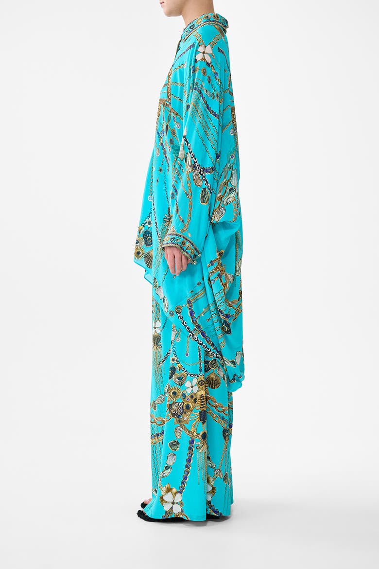 Button Up Top With Draped Back, Alternate, color, Totems And Treasures