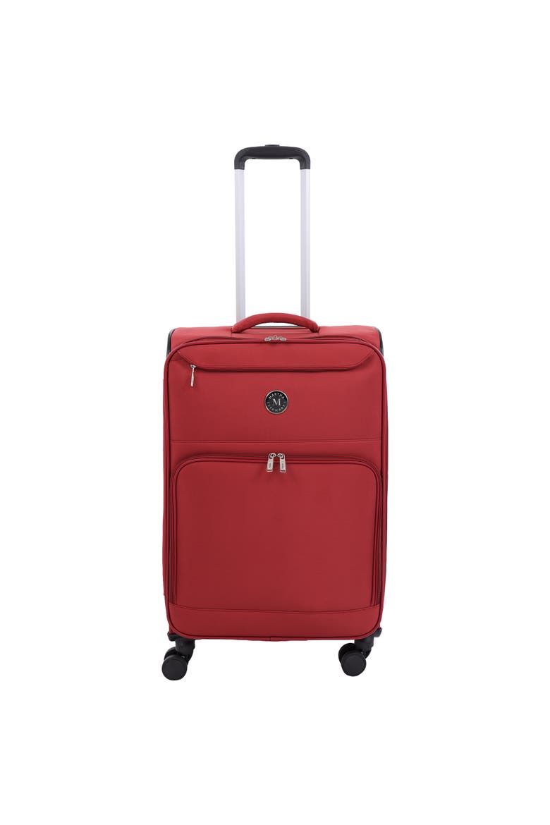 27" Softside Luggage - Expandable Spinner Suitcase with 8 Wheels & Front Zip Pockets, Alternate, color, TERRA COTTA