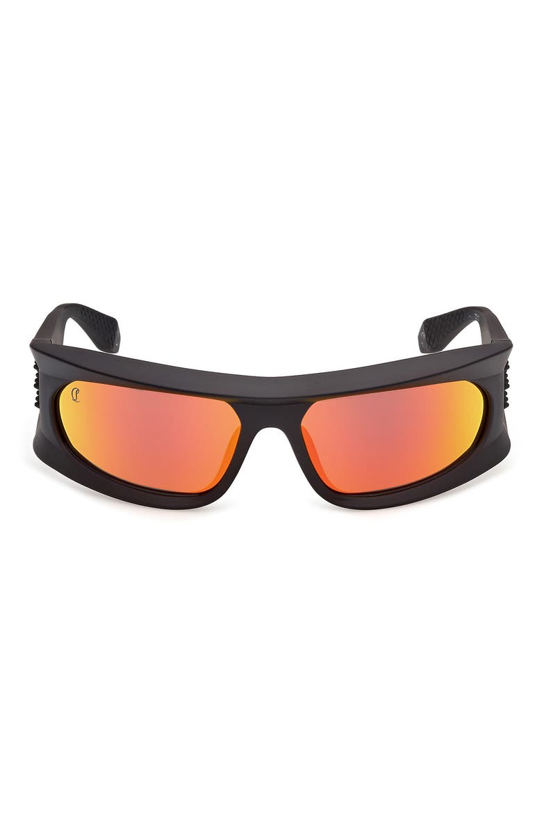 64mm Geometric Sunglasses, Main, color, BLACK / GUNMETAL / ZEISS FLASH