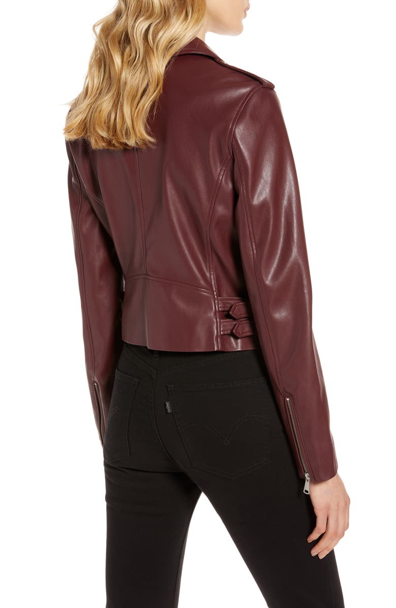 Halogen<sup>®</sup> Faux Leather Moto Jacket, Alternate, color, 