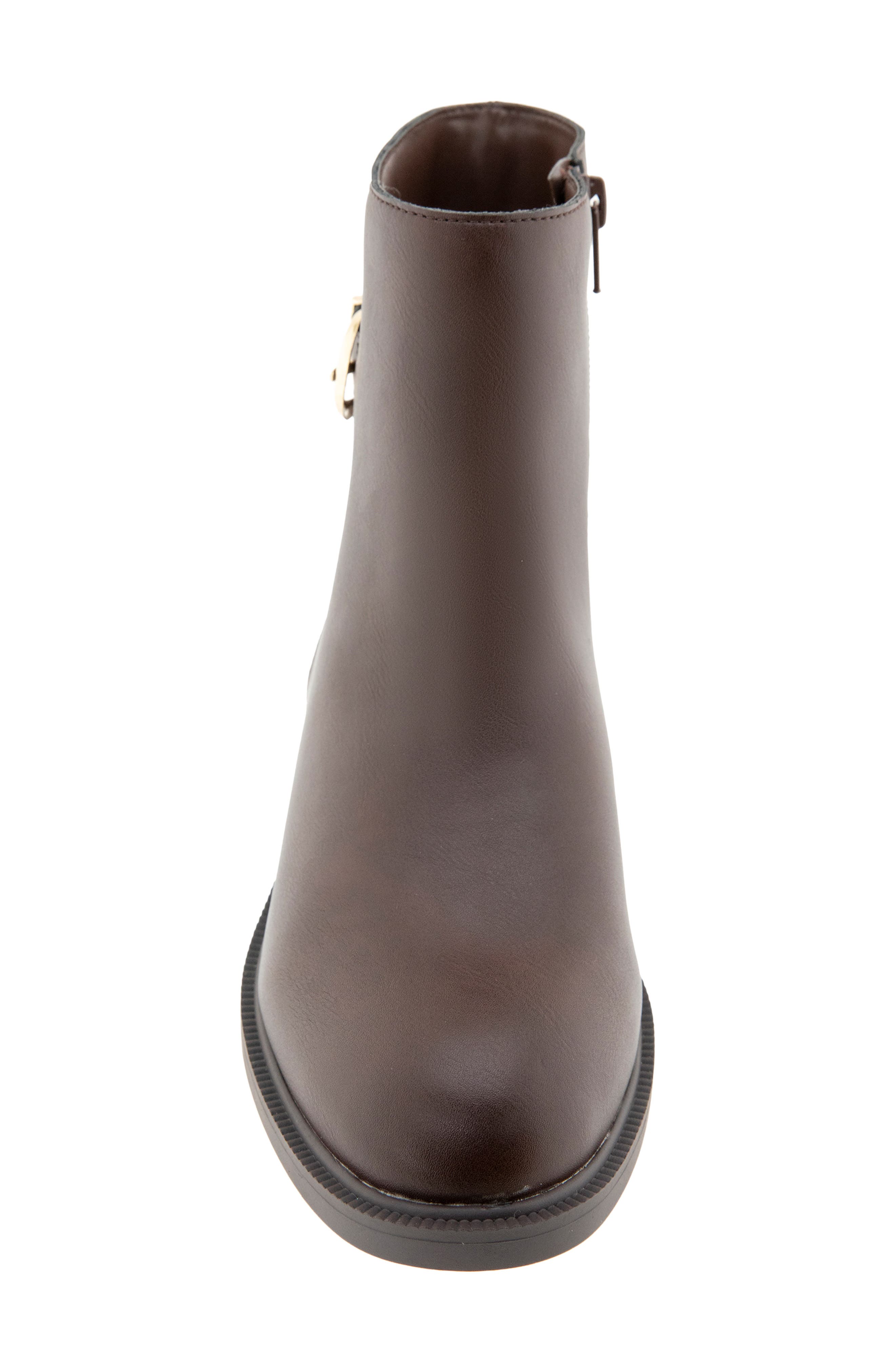 Leo 2 Faux Leather Bootie, Alternate, color, BROWN