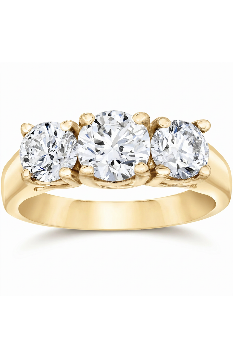 Bliss Diamond 2ct Three Stone Diamond Engagement 14K Gold Ring, Main, color, 14K Yellow Gold
