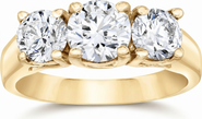 Bliss Diamond 2ct Three Stone Diamond Engagement 14K Gold Ring
