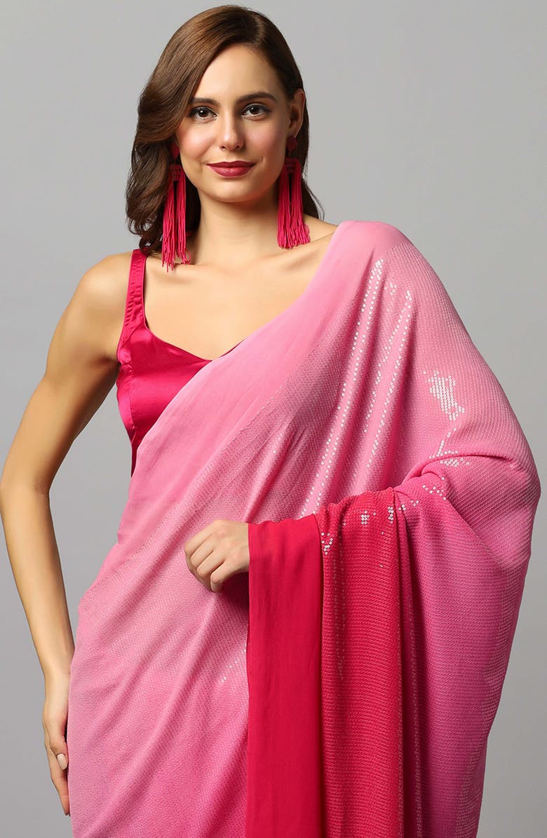 One Minute Saree<sup>®</sup> Ashley Fuscia Sleeveless Sweetheart Blouse for women, Alternate, color,