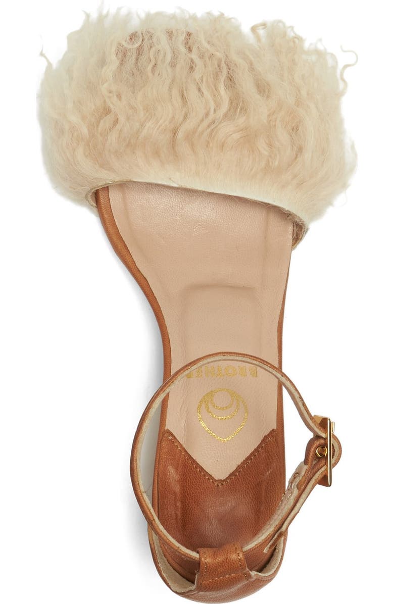 Brother Vellies Tufted Dhara Genuine Shearling Ankle Strap Sandal, Alternate, color,
