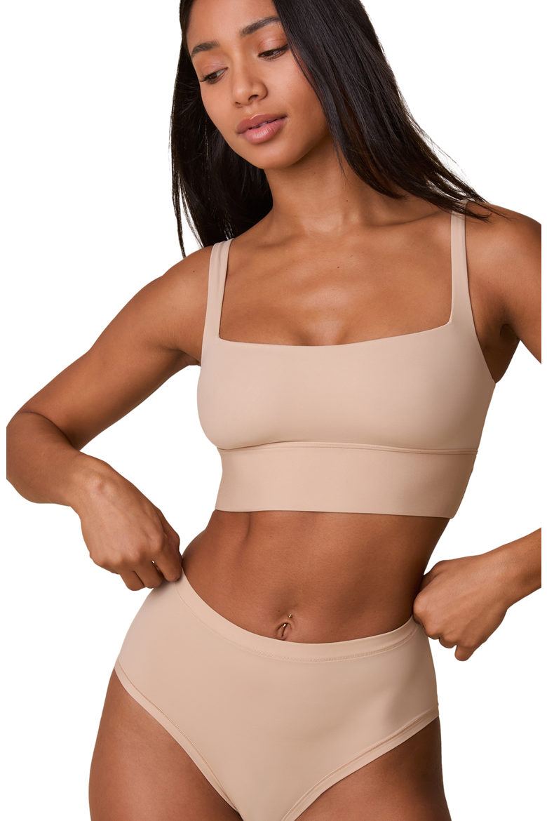 Bliss Square Neck Bralette, Alternate, color, Beige
