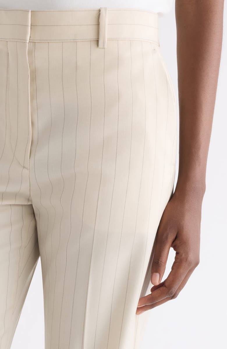 Acne Studios Pontino Pinstripe Wool Trousers, Alternate, color, Cream Beige