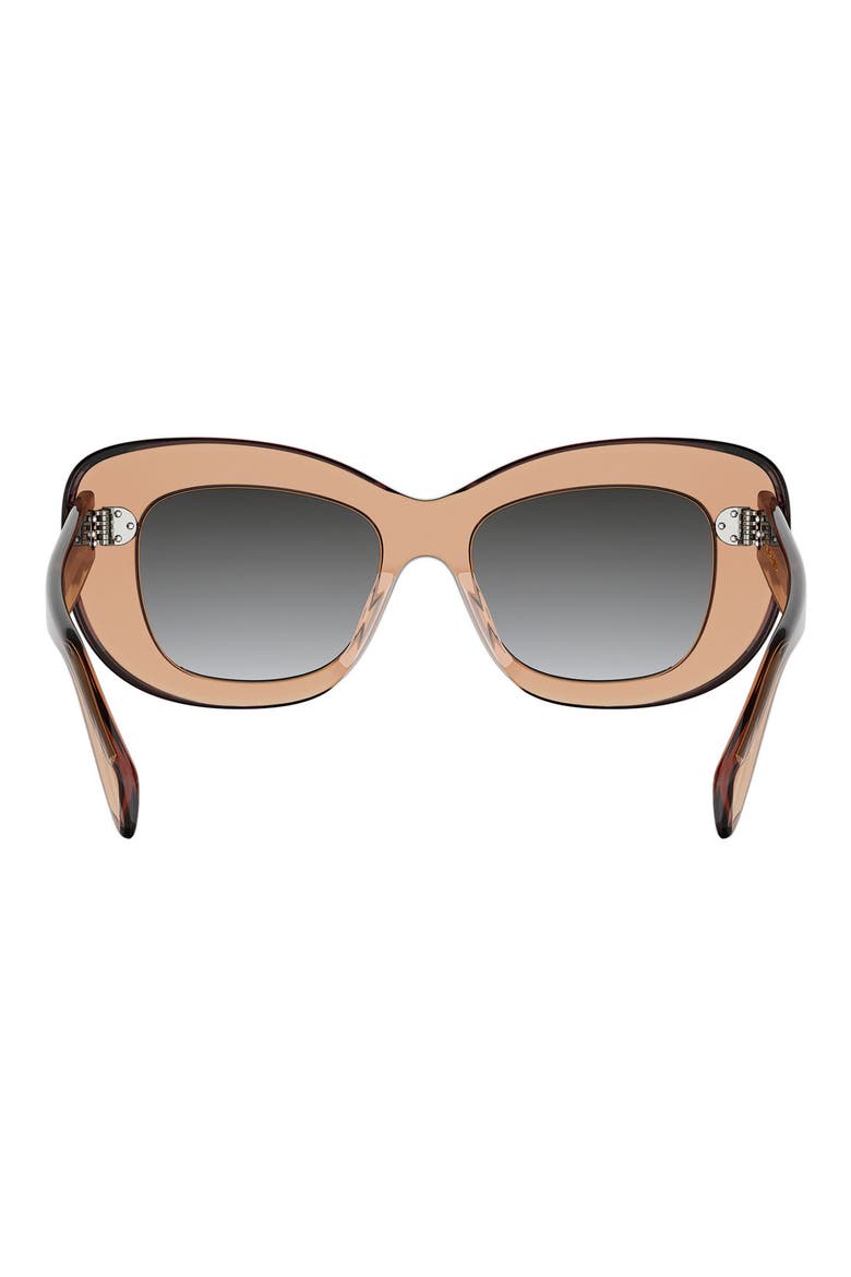 53mm Gradient Geometric Cat Eye Sunglasses, Alternate, color, ORANGE/ GRADIENT SMOKE