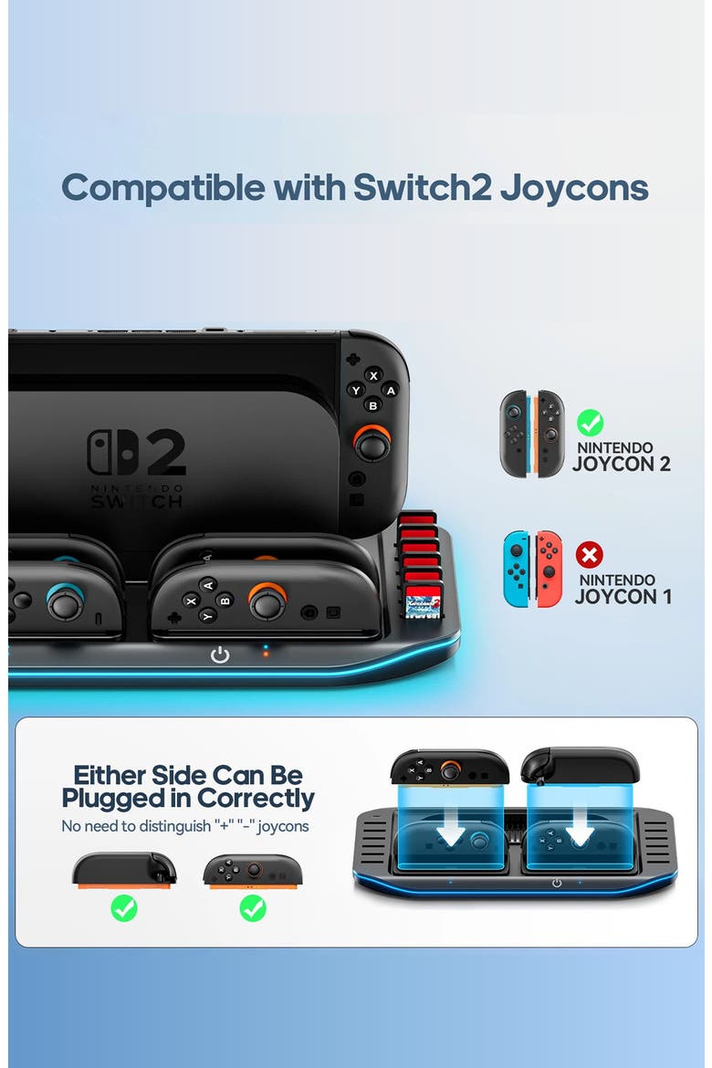 All-in-One Charging Dock & Storage Station for Nintendo Switch 2, Alternate, color, Black