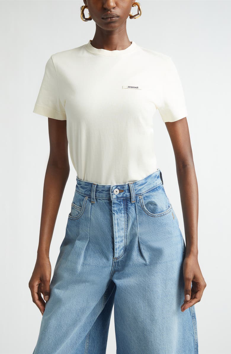 Jacquemus Le T-Shirt Gros Grain T-Shirt, Main, color, Light Beige 2