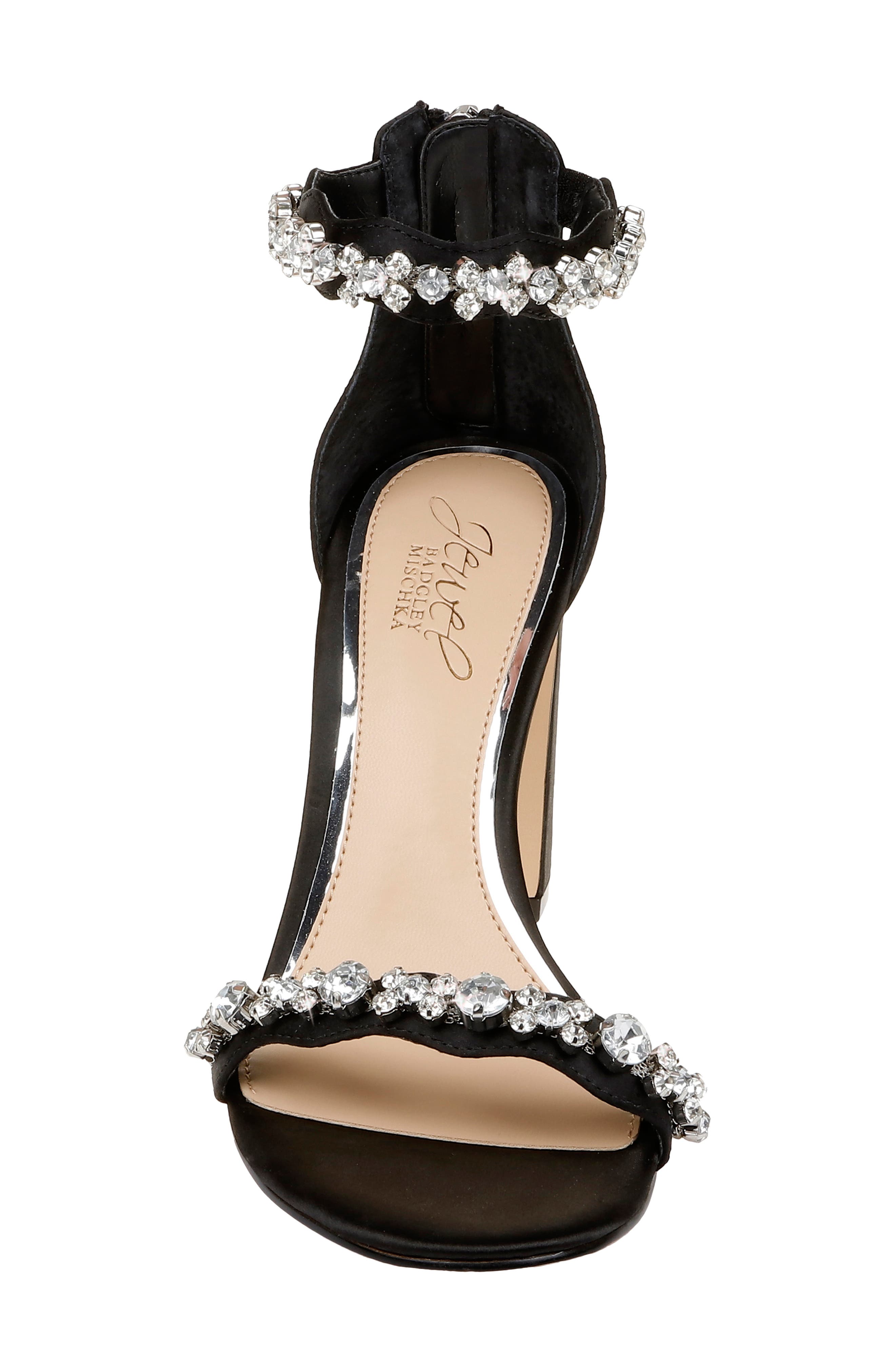 Jewel Badgley Mischka Odessa Crystal Block Heel Sandal, Alternate, color, 