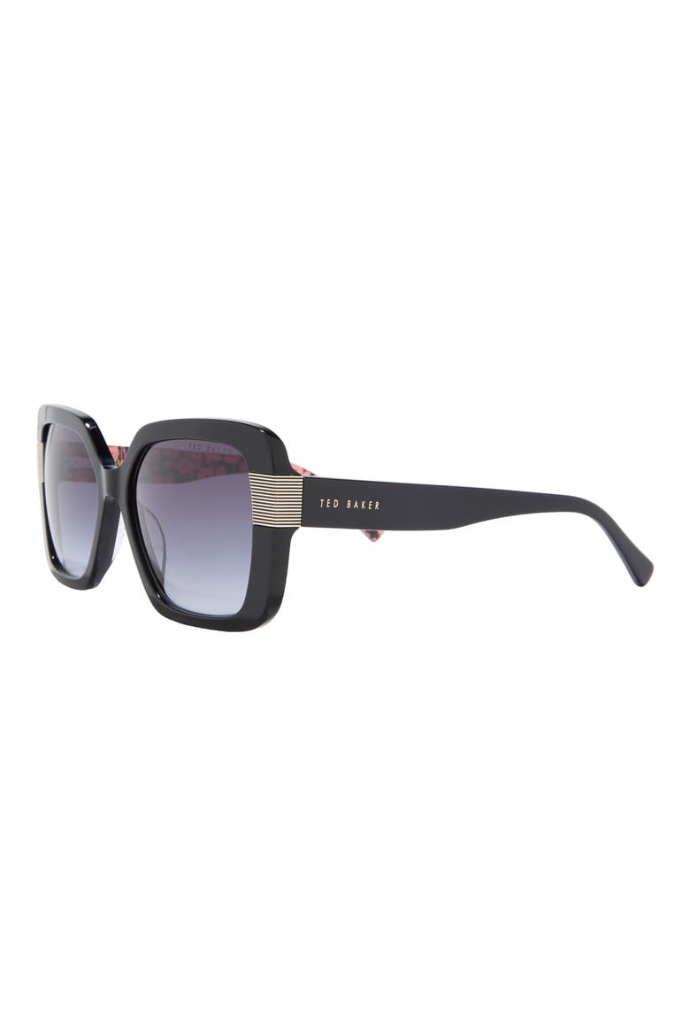 56mm Gradient Square Sunglasses, Alternate, color, BLACK
