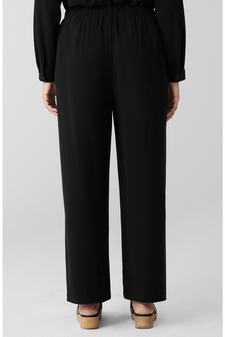 Ankle Wide Leg Silk Pants, Alternate, color, BLACK