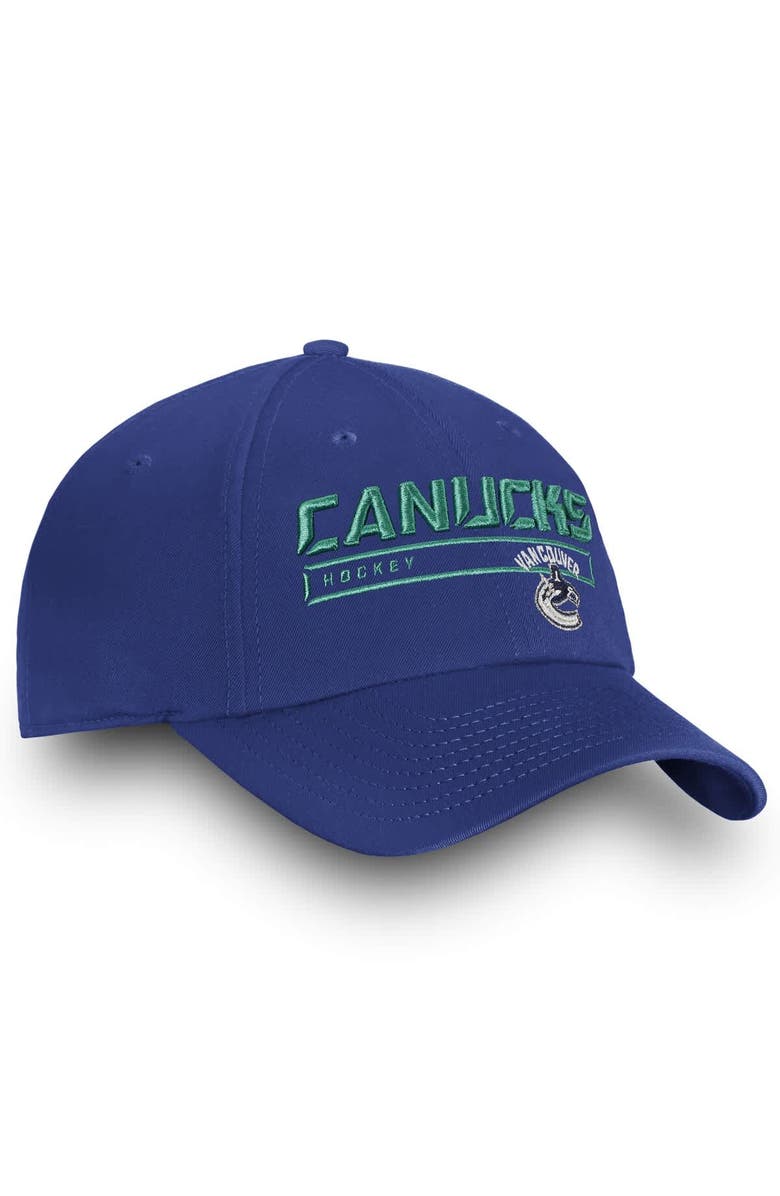 FANATICS Men's Fanatics Blue Vancouver Canucks Team Authentic Pro Rinkside Fundamental Adjustable Hat, Alternate, color, Blue
