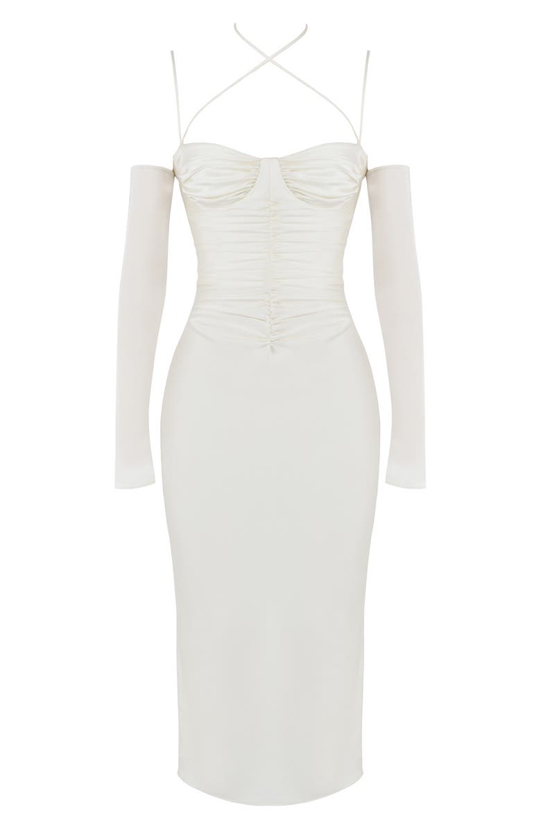 HOUSE OF CB Nanouska Long Sleeve Satin Midi Dress, Alternate, color,