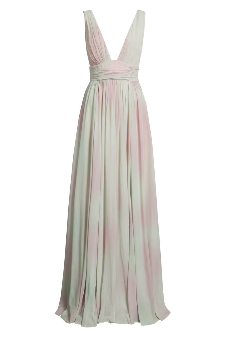 Madeline Gathered Sleeveless Gown, Alternate, color, MISTY IRIS