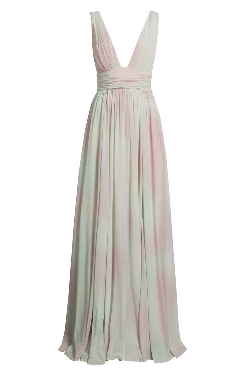 LoveShackFancy Madeline Gathered Sleeveless Gown, Alternate, color, Misty Iris
