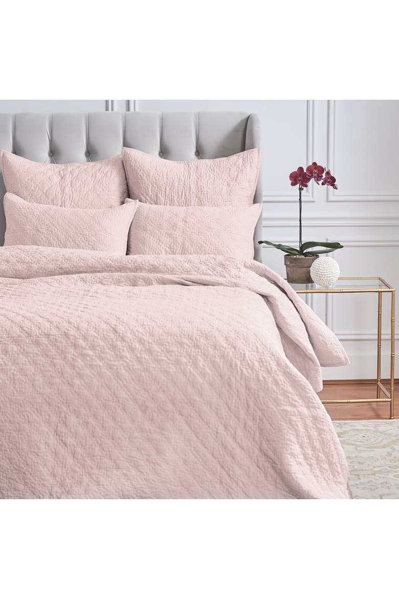 Sutton Rosewood 100% Cotton Bed Quilt Set, Alternate, color, Pink