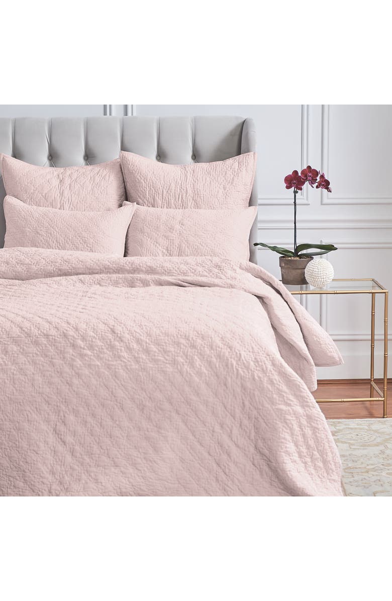 ELISABETH YORK 26" x 26" Sutton Rosewood Cotton Euro Sham - Machine Washable, Alternate, color, Pink