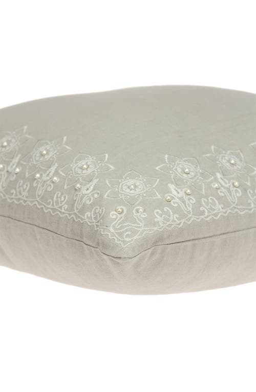 Parkland Collection Embroidered Throw Pillow In Beige