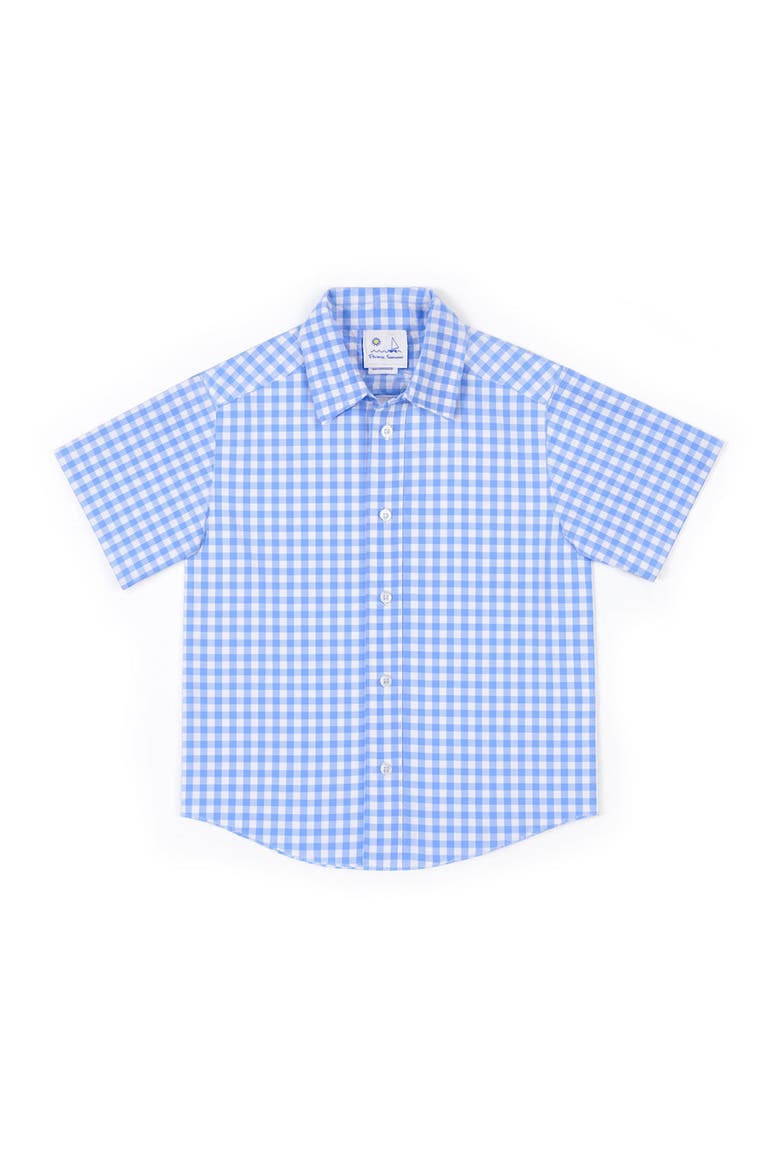 Gingham Camp Shirt, Main, color, Blue/White