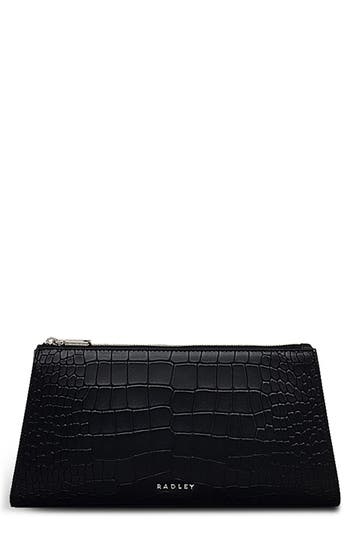 Radley Glasshouse Croc Embossed Clutch In Black