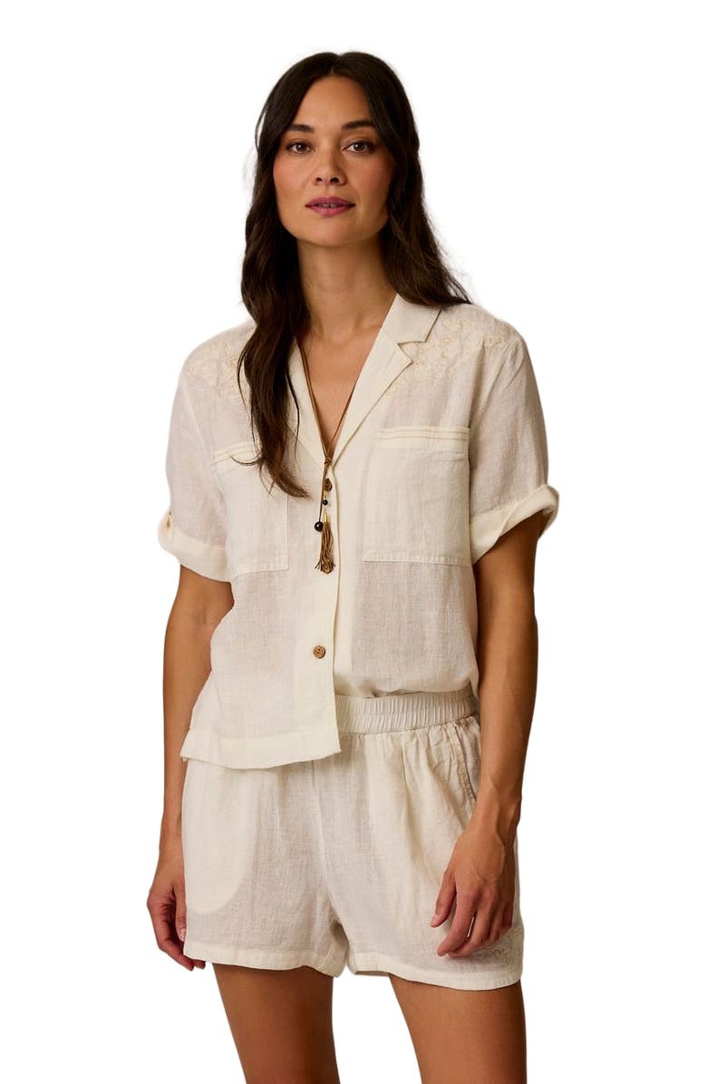 Carve Designs Luca Linen Shirt, Main, color, Cloud Chambray