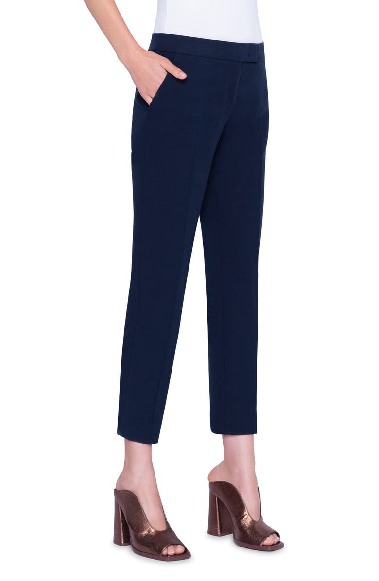 Akris punto Frankie Stretch Cotton Pants, Alternate, color, Navy