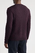Jack Victor Crewneck Merino Wool Cable Sweater
