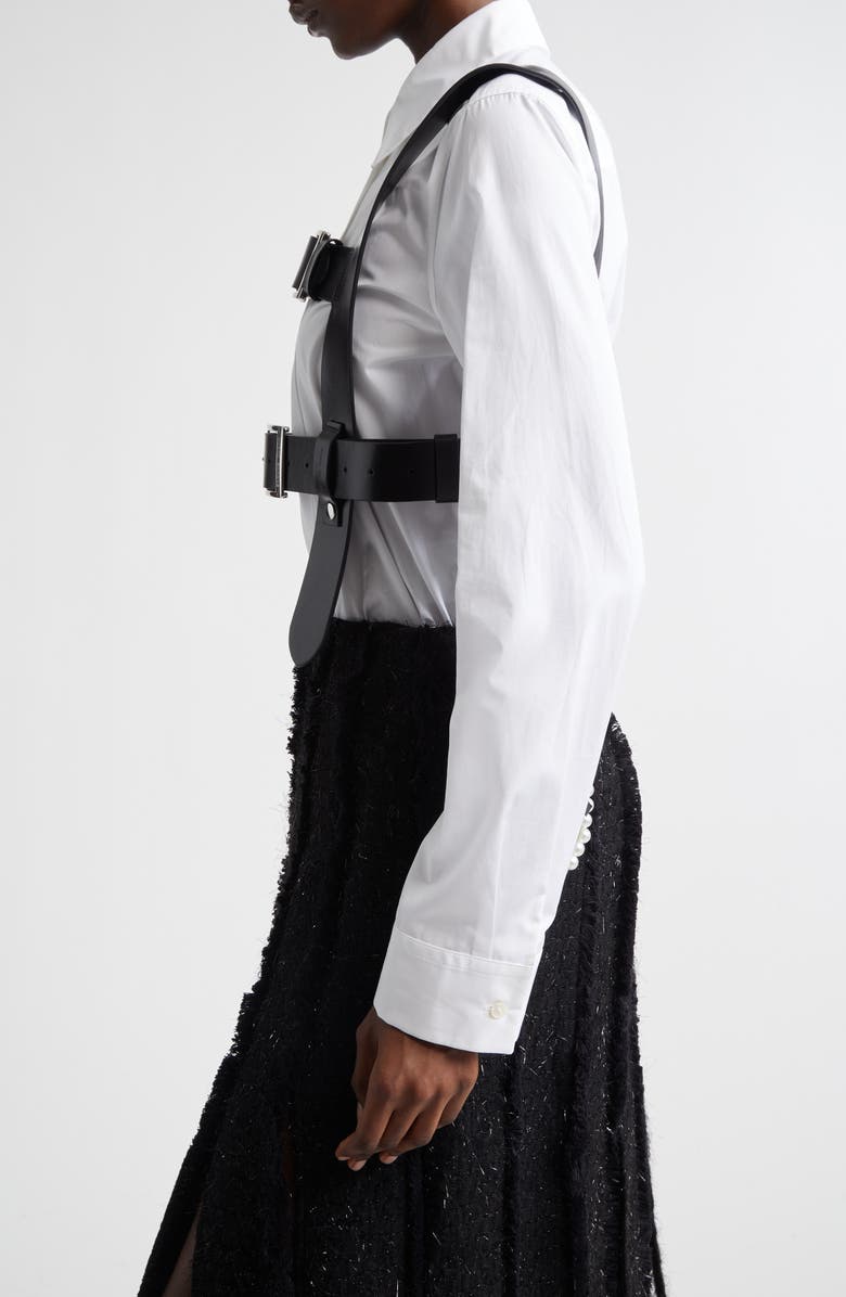 Simone Rocha Belted Leather Harness, Alternate, color, Black/ Silver