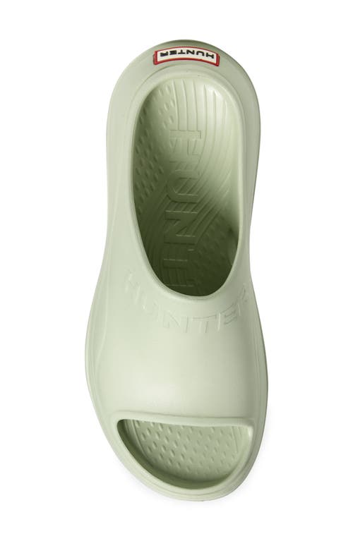 Hunter Haddie Platform Slide Sandal In Medium Green