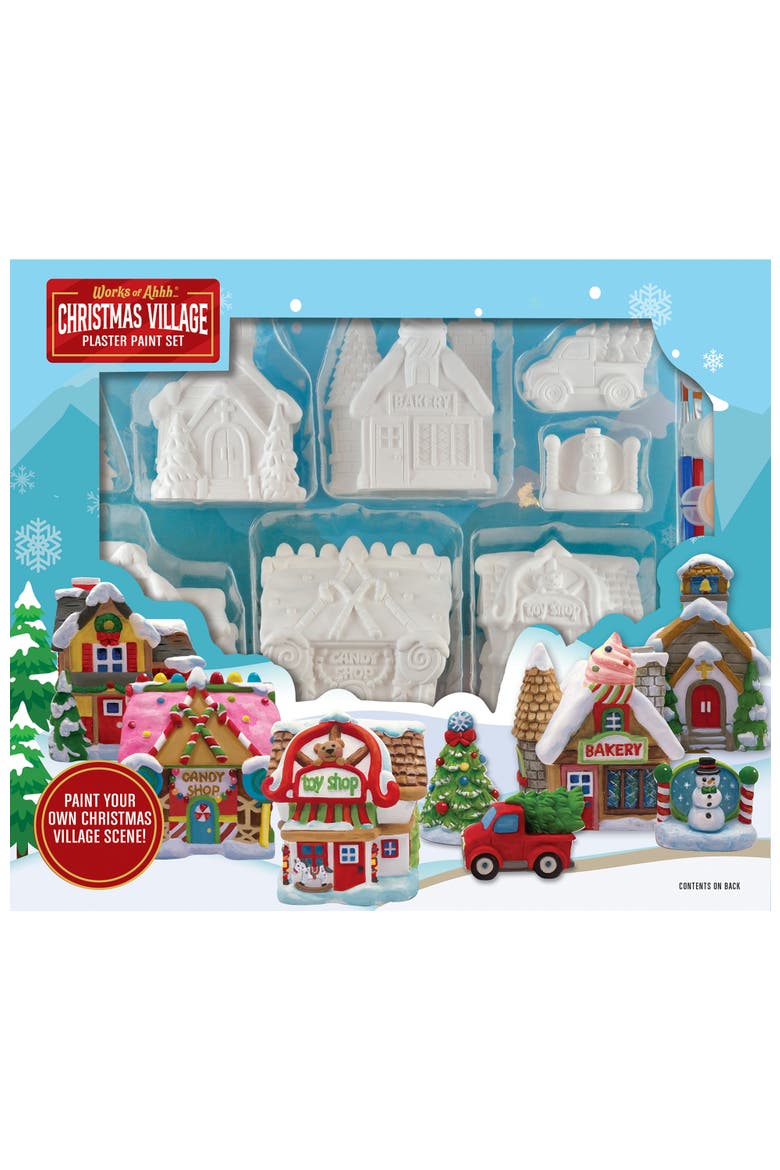 Christmas Village Plaster Paint Set, Main, color, Multicolor