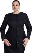 ELOQUII Collarless Strong Shoulder Blazer