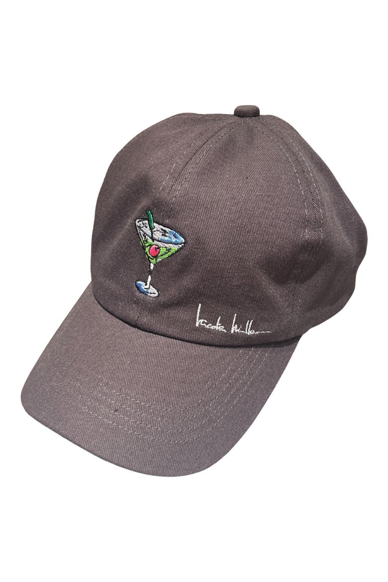 Martini Icon Baseball Cap, Main, color, BLACK