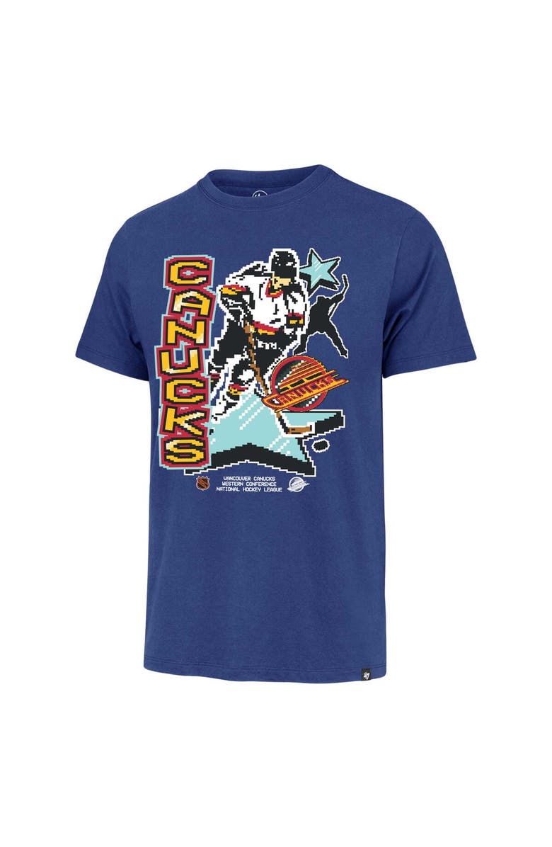'47 Men's '47 Blue Vancouver Canucks Lamp Lighter Franklin T-Shirt, Alternate, color, 