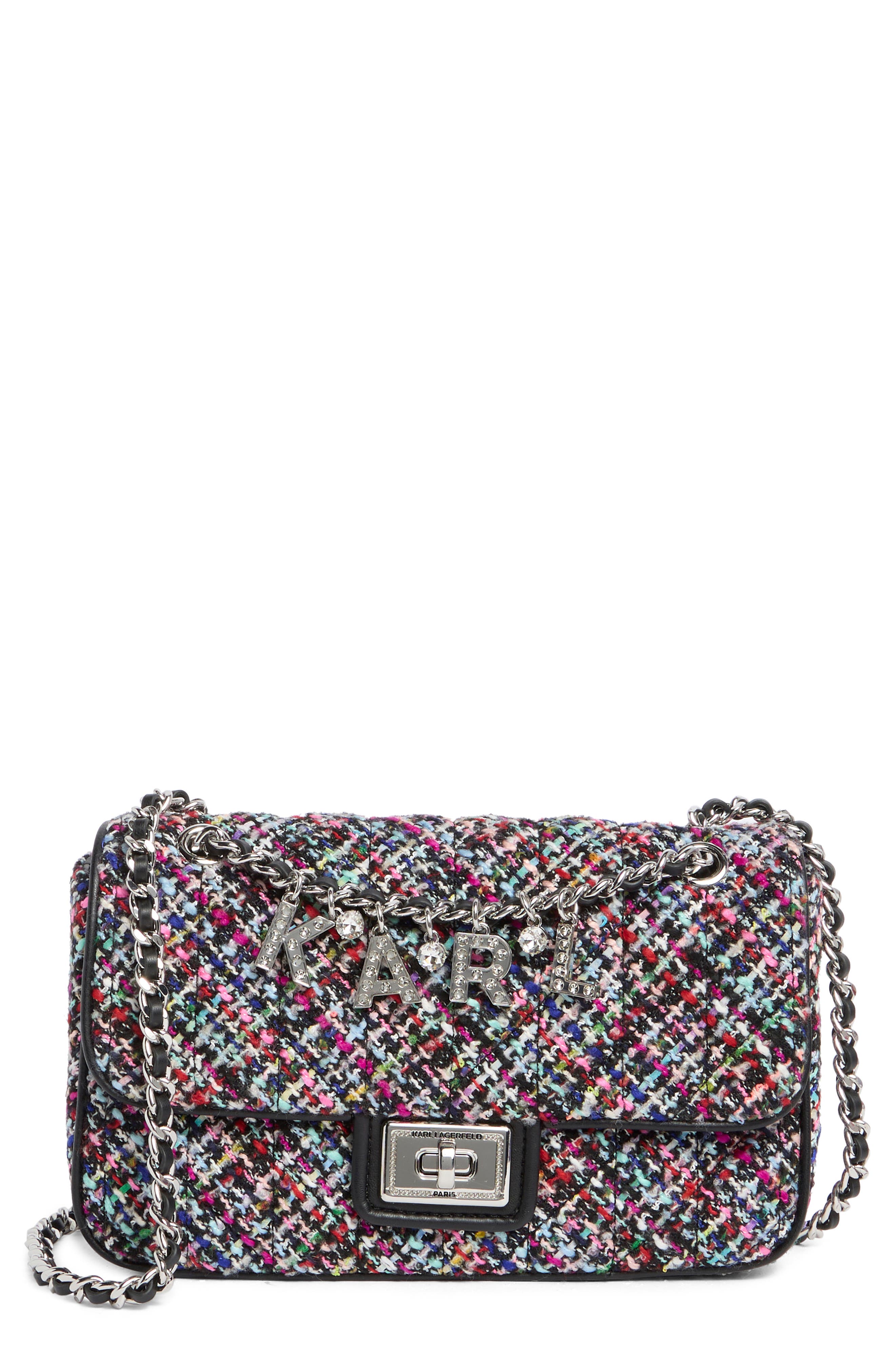 KARL LAGERFELD PARIS Medium Agyness Shoulder Bag, Main, color, 