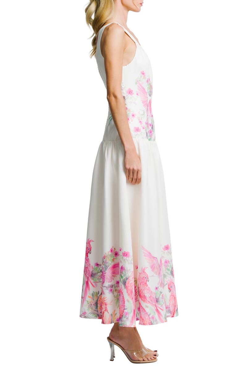 CIEBON Marsella Print Square Neck Maxi Sundress, Alternate, color, Cream Multi