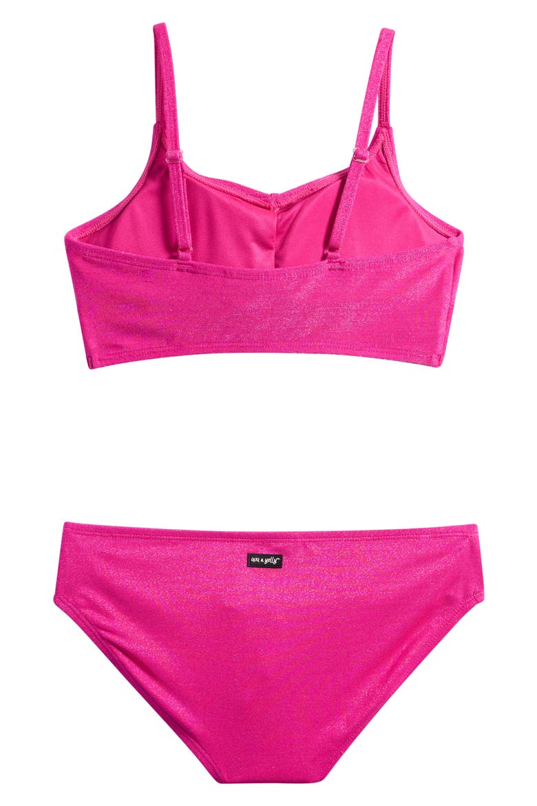 Kids' Shimmer Two-Piece Swimsuit, Alternate, color, FUSCHIA