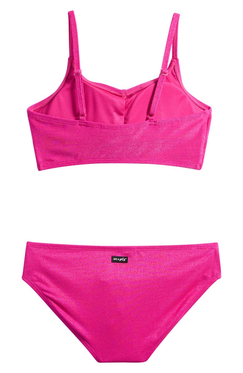Ava & Yelly Kids' Shimmer Two-Piece Swimsuit, Alternate, color, Fuschia