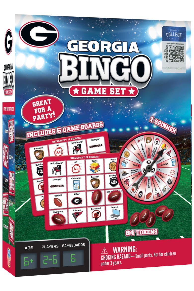 Georgia Bulldogs NCAA Bingo Game, Main, color, Multicolor