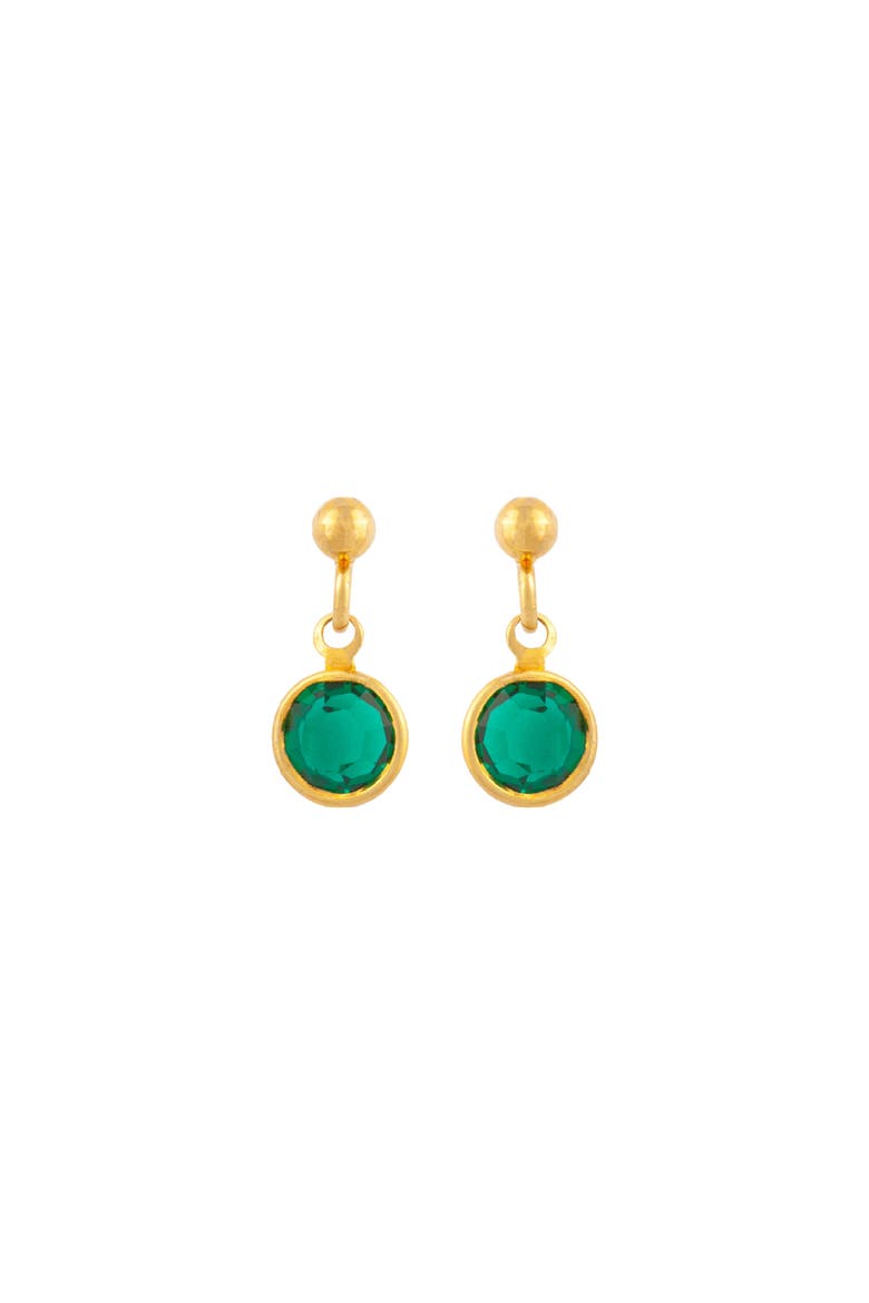 1990s Vintage Emerald Green Earrings, Main, color, Emerald Green