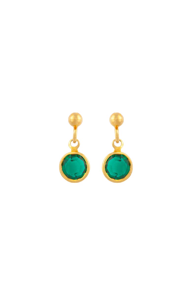 Susan Caplan 1990s Vintage Emerald Green Earrings, Main, color, Emerald Green