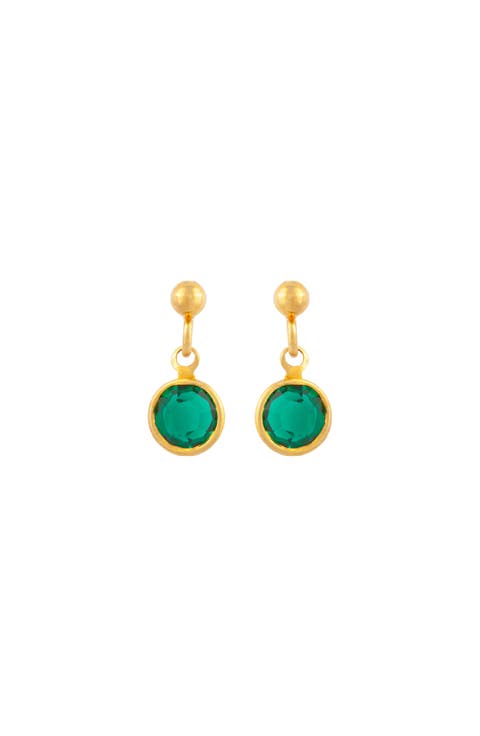 1990s Vintage Emerald Green Earrings