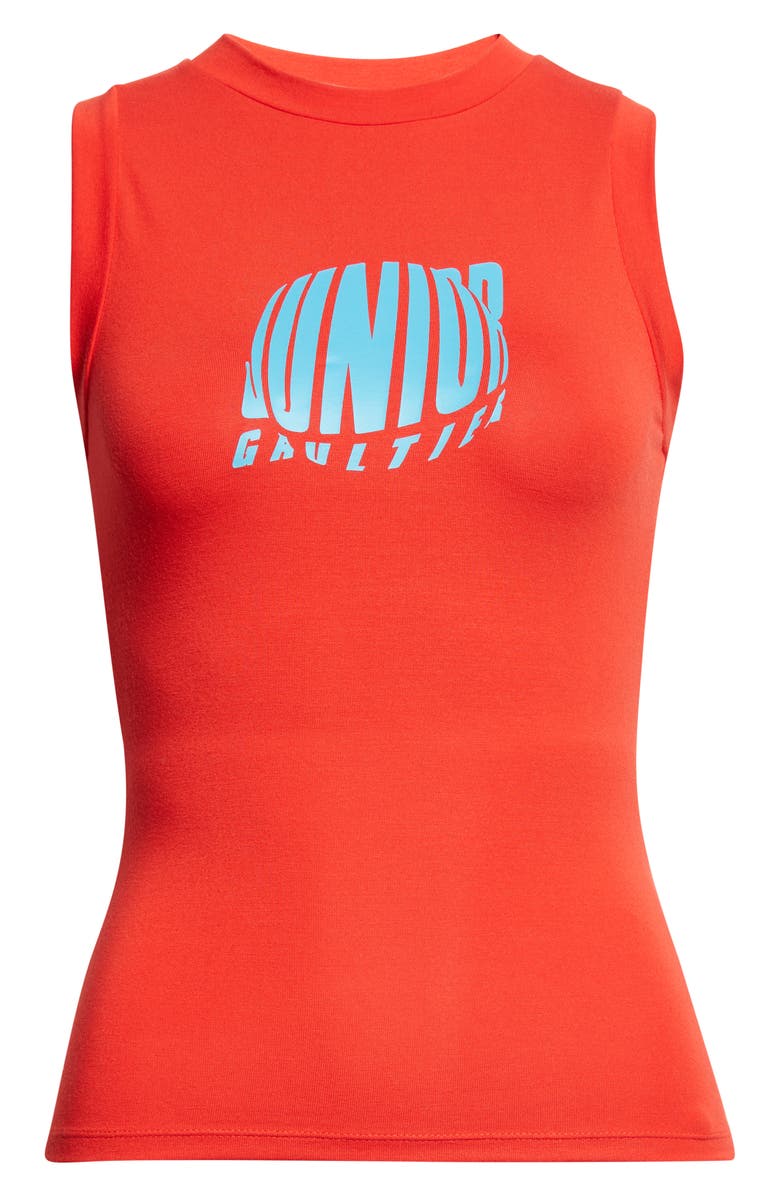 Jean Paul Gaultier Junior Fitted Jersey Graphic Tank, Main, color, Red